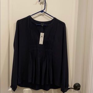 NWT Ann Taylor Navy Blouse